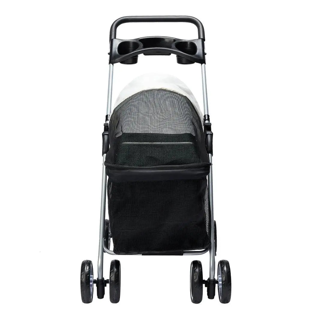 Pet Stroller Dog Cat Pram Foldable Carrier Large Travel 4 Wheels Pushchair Black Deals499