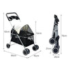 Pet Stroller Dog Cat Pram Foldable Carrier Large Travel 4 Wheels Pushchair Black Deals499