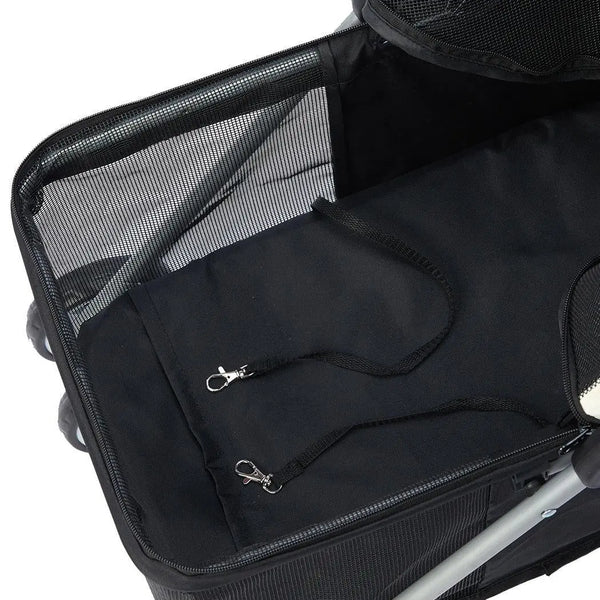Pet Stroller Dog Cat Pram Foldable Carrier Large Travel 4 Wheels Pushchair Black Deals499
