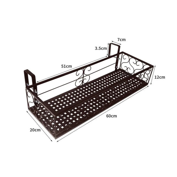 Plant Holder Plant Stand Hanging Flower Pot Basket Garden Wall Rack Shelf Rectangle Bronze Deals499