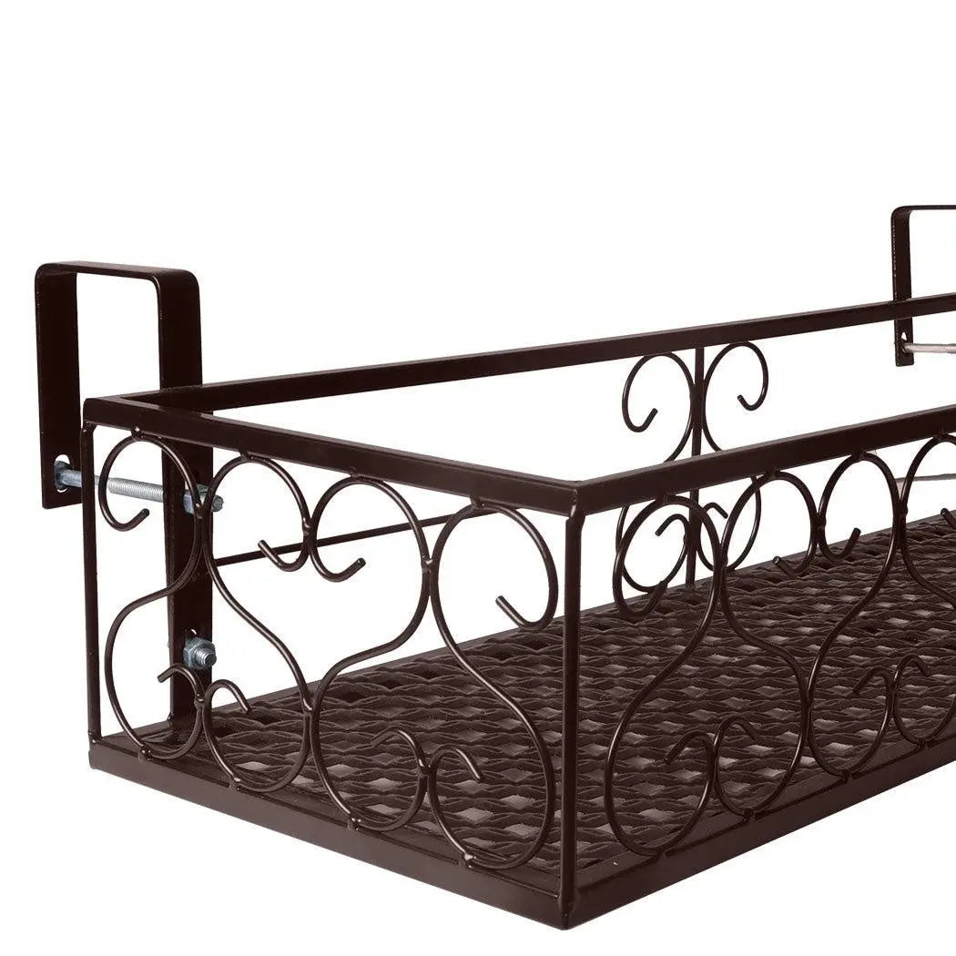 Plant Holder Plant Stand Hanging Flower Pot Basket Garden Wall Rack Shelf Rectangle Bronze Deals499