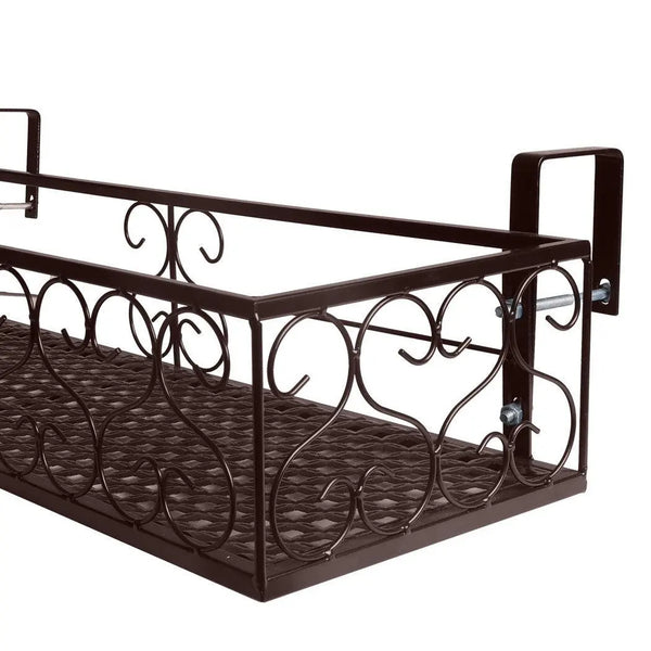 Plant Holder Plant Stand Hanging Flower Pot Basket Garden Wall Rack Shelf Rectangle Bronze Deals499