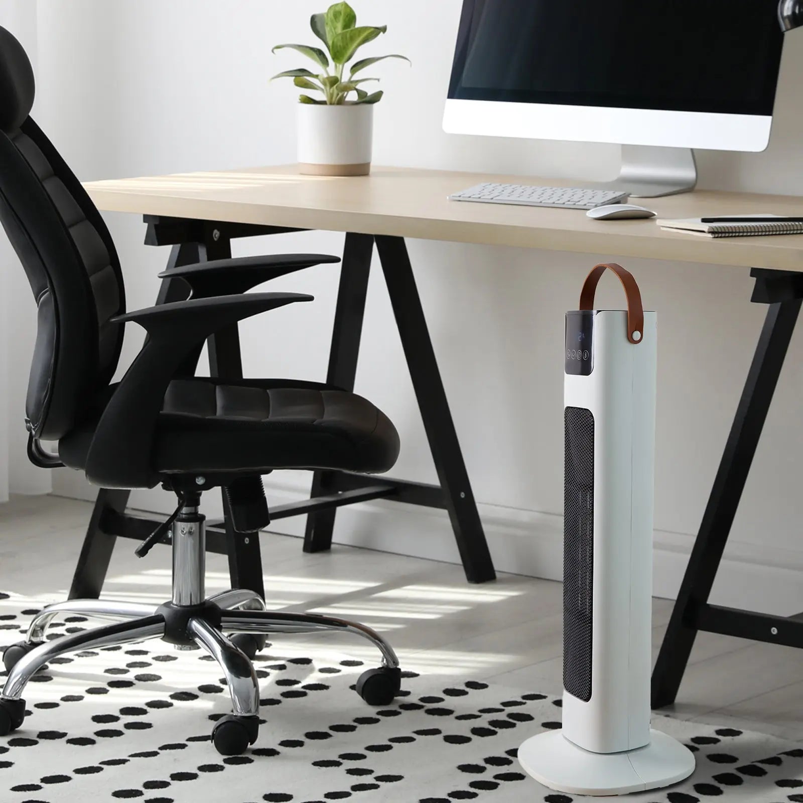 Pursonic Electric Ceramic Tower Heater Portable Oscillating Remote Control - White Deals499