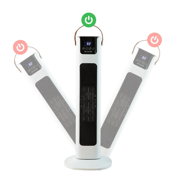 Pursonic Electric Ceramic Tower Heater Portable Oscillating Remote Control - White Deals499