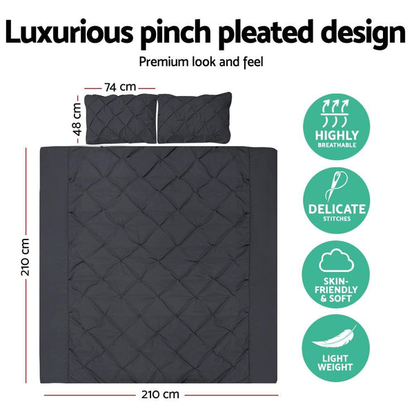 Giselle Bedding Queen Size Quilt Cover Set - Black Giselle