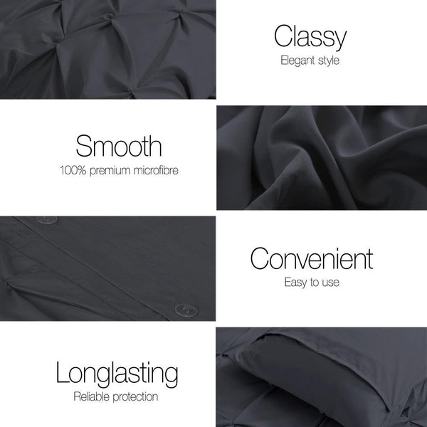 Giselle Bedding Queen Size Quilt Cover Set - Black Giselle