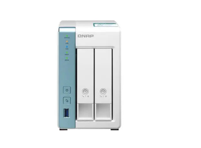 QNAP NAS TS-231K 2 Bay NAS Alpine AL-214 4-Core 1.7GHz 1GB DDR3 512MB 2x3.5' SATA Hot Swap 2xGbE 3xUSB 3.2 Tower LED Windows/MAC QNAP