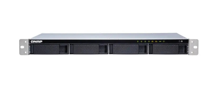 QNAP TS-431XEU-2G 4 Bay NAS AL314 32-bit ARM® Cortex-A15 quad-core 1.7GHz processor 2 GB DDR3 Hot-swappable 2xGE 1x10GbE SFP+ 4xUSB3.2 1U Rackmoun 3YR QNAP