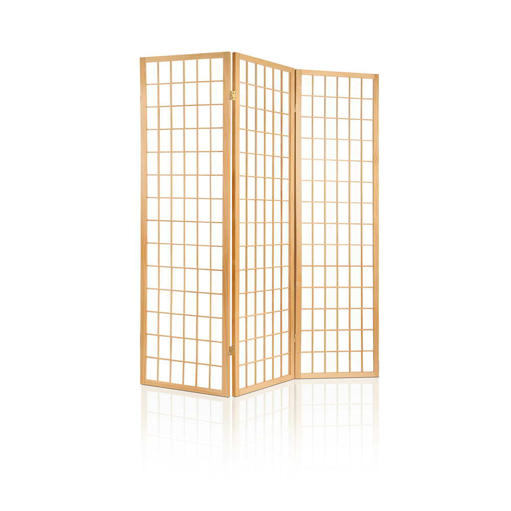 Artiss Room Divider Screen Wood Timber Dividers Fold Stand Wide Beige 3 Panel Deals499