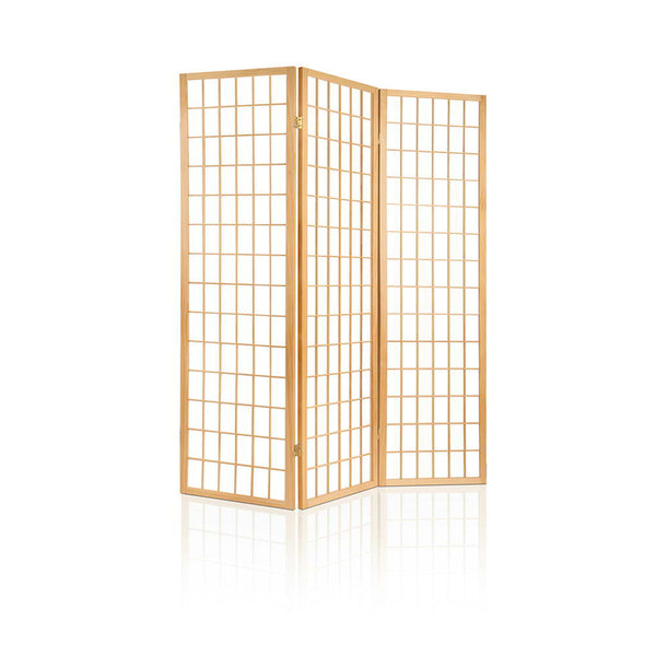 Artiss Room Divider Screen Wood Timber Dividers Fold Stand Wide Beige 3 Panel Deals499