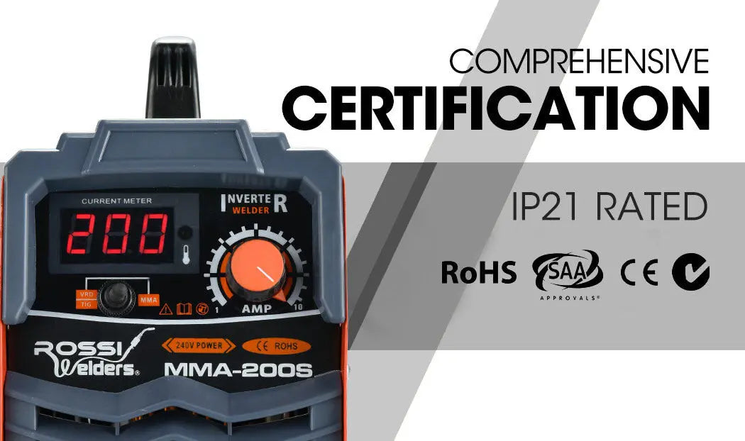 ROSSI Stick Welder 200 Amp Inverter Welding Machine MMA Portable ARC DC 200A Gas Deals499