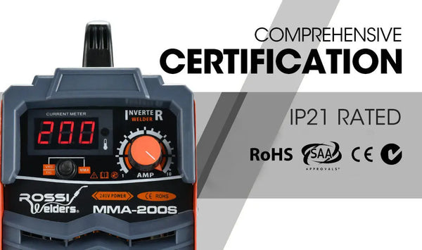 ROSSI Stick Welder 200 Amp Inverter Welding Machine MMA Portable ARC DC 200A Gas Deals499