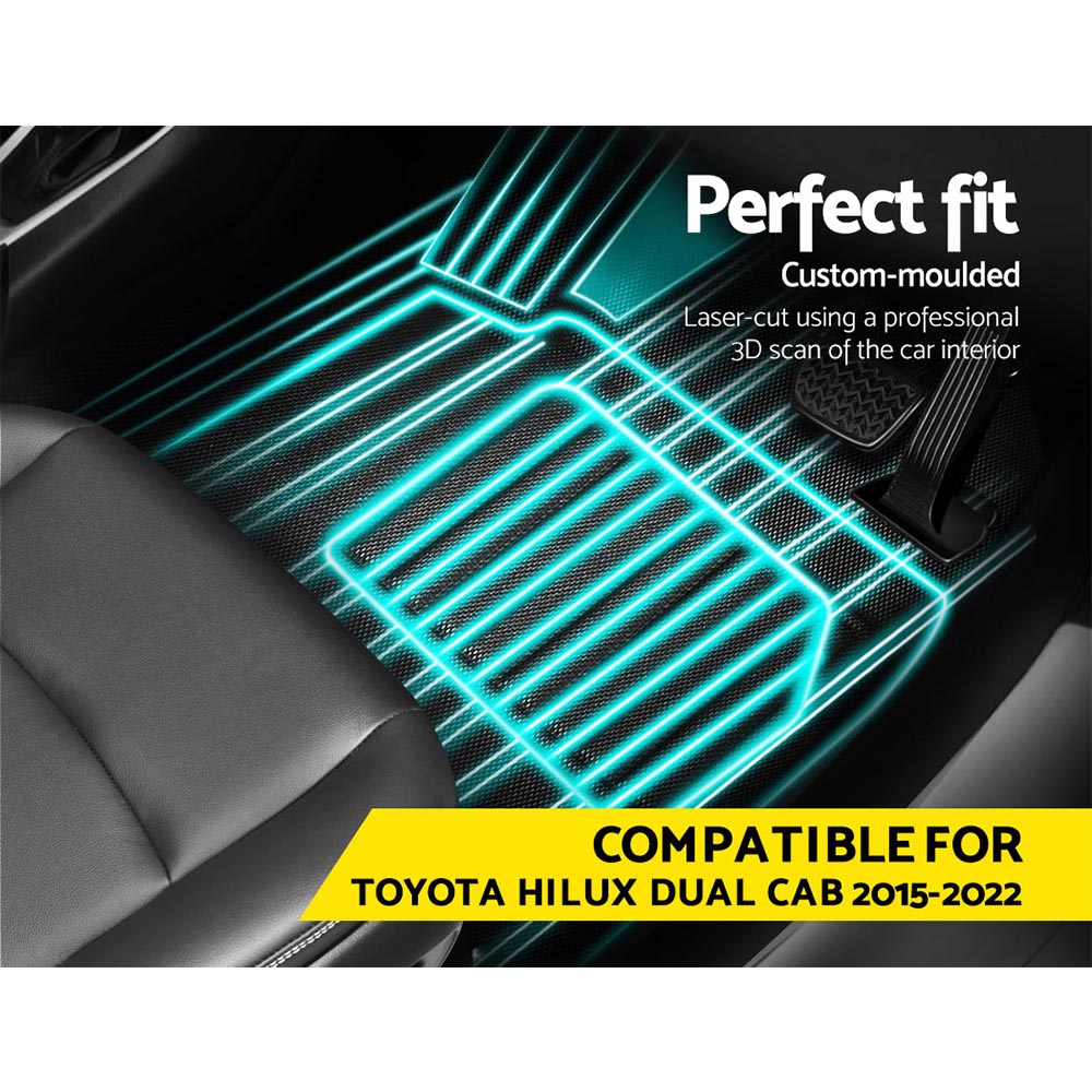Weisshorn Car Rubber Floor Mats for TOYOTA Hilux Dual Cab 2015-2022 Deals499