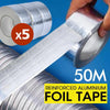 Reinforced Aluminium Foil Tape Insulation Heating Duct Silver 50mm x 50M 5 Pack Deals499