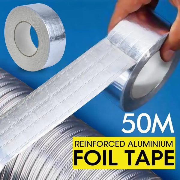Reinforced Aluminium Foil Tape Insulation Heating Duct Silver 50mm x 50M Deals499