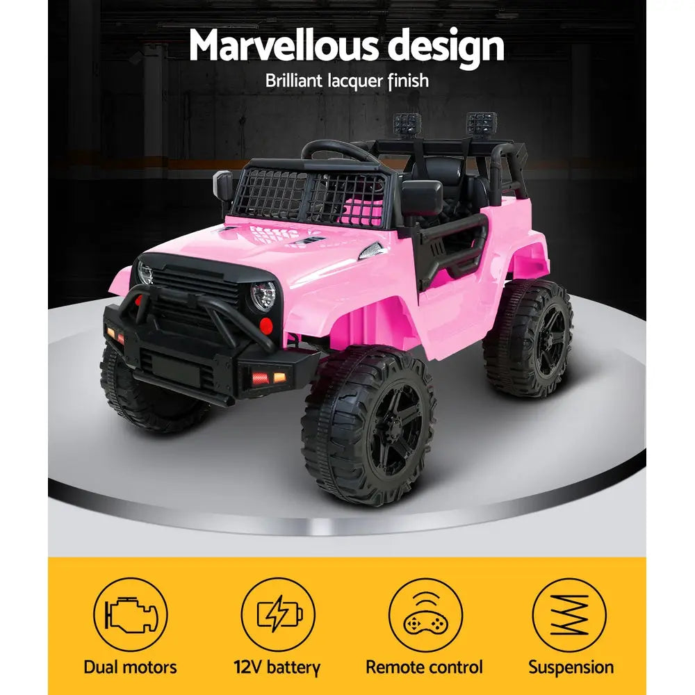Rigo Kids Ride On Car Electric 12V Car Toys Jeep Battery Remote Control Pink Deals499