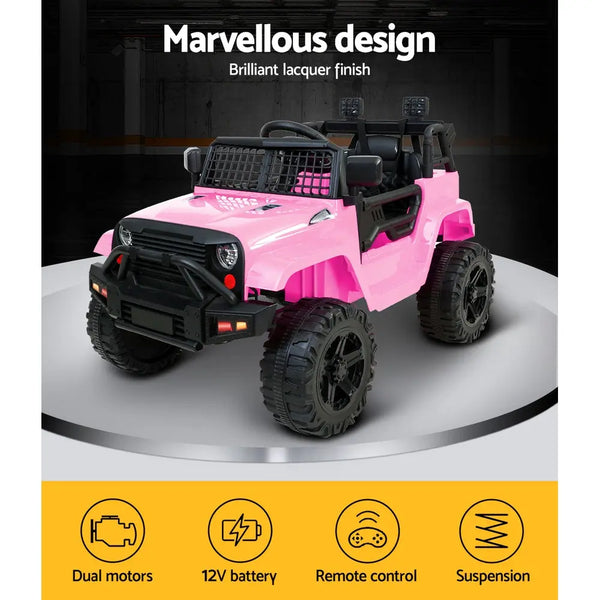 Rigo Kids Ride On Car Electric 12V Car Toys Jeep Battery Remote Control Pink Deals499