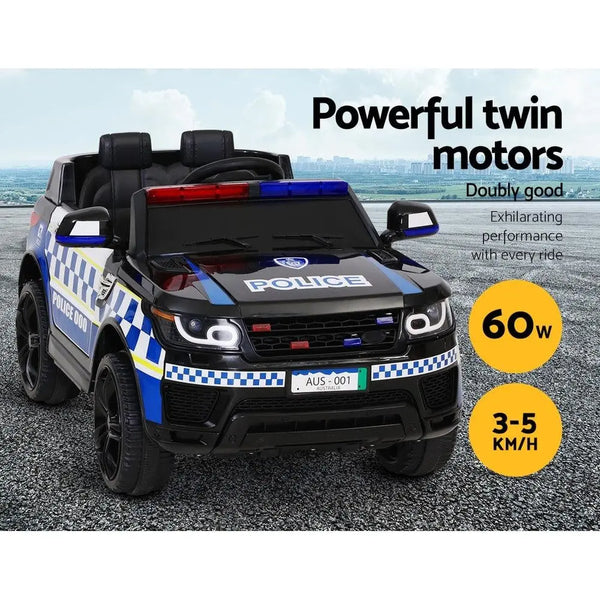 Rigo Kids Ride On Car Inspired Patrol Police Electric Powered Toy Cars Black Deals499