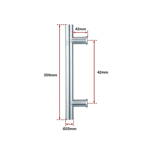 Round 300mm Push Pull Stainless Steel Door Handle Entrance Entry Shower Glass Deals499