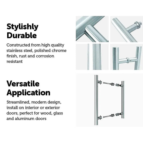 Round 300mm Push Pull Stainless Steel Door Handle Entrance Entry Shower Glass Deals499