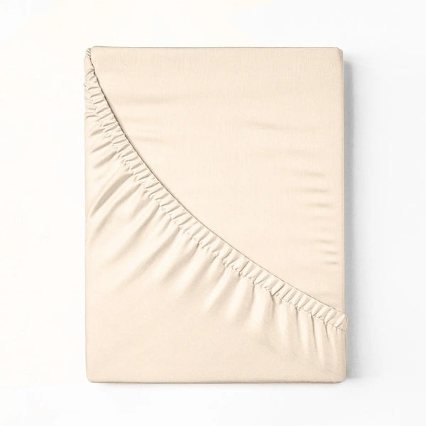 Royal Comfort 1200 Thread Count Fitted Sheet Cotton Blend Ultra Soft Bedding Ivory Queen Deals499