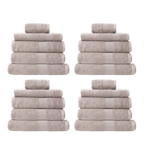 Royal Comfort 20 Piece Cotton Bamboo Towel Bundle Set 450GSM Luxurious Absorbent Champagne Deals499