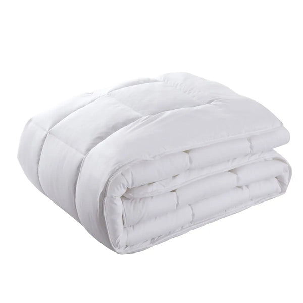 Royal Comfort 260GSM Deluxe Eco-Silk Touch Quilt 100% Cotton Cover Double White Deals499