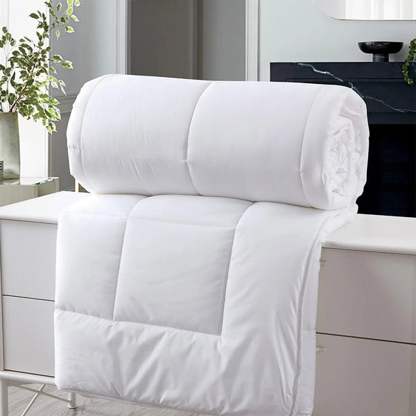 Royal Comfort 260GSM Deluxe Eco-Silk Touch Quilt 100% Cotton Cover Double White Deals499