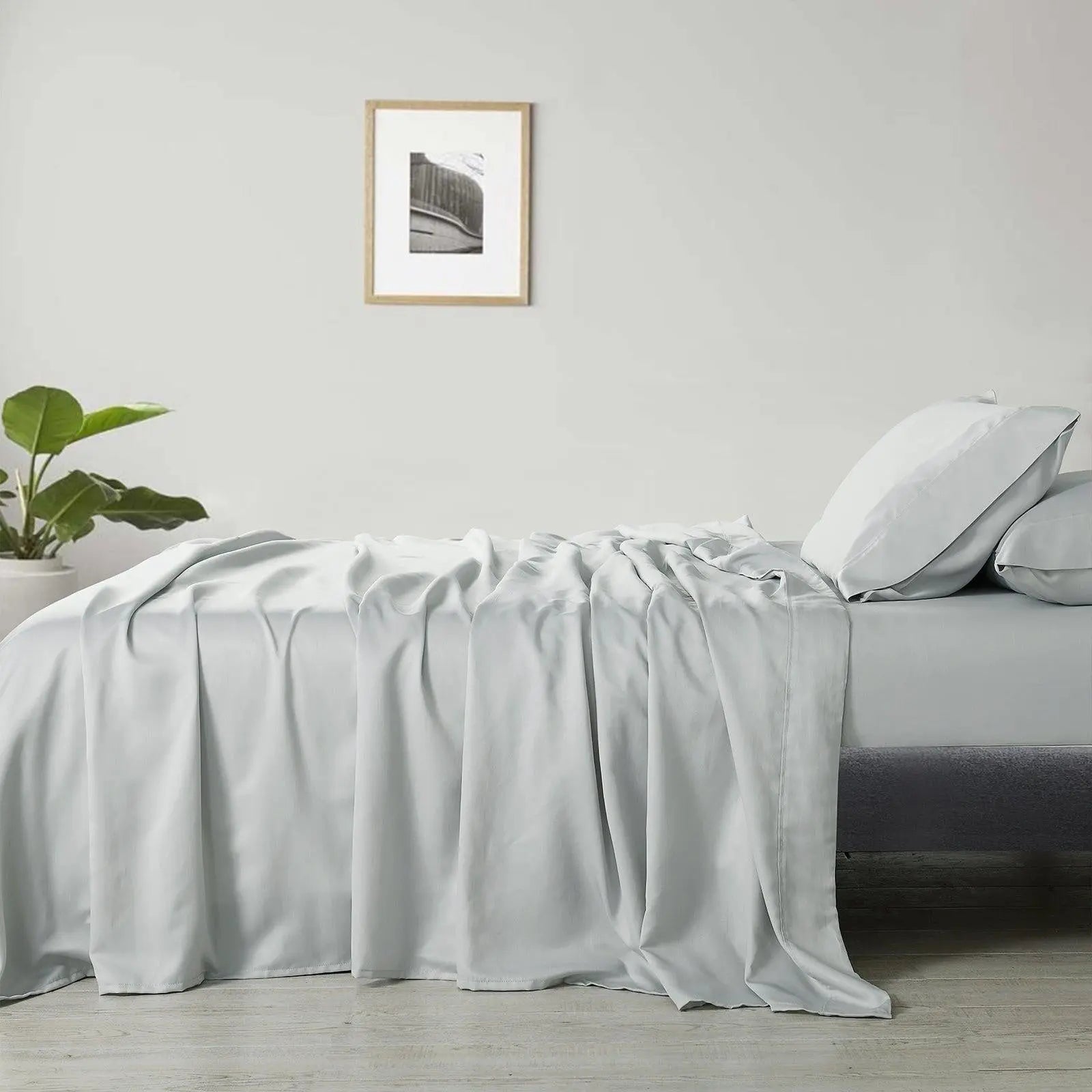 Royal Comfort 600 Thread Count Cooling Ultra Soft Tencel Eucalyptus Sheet Set Grey King Deals499