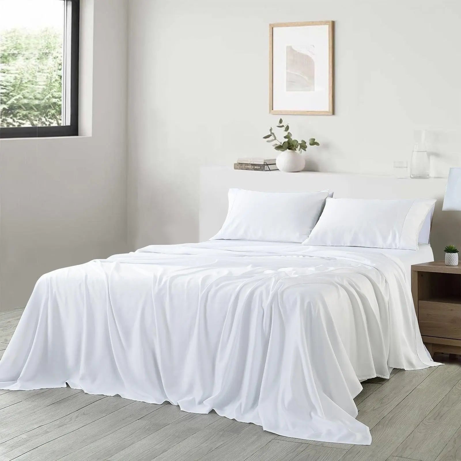 Royal Comfort 600 Thread Count Cooling Ultra Soft Tencel Eucalyptus Sheet Set White King Deals499