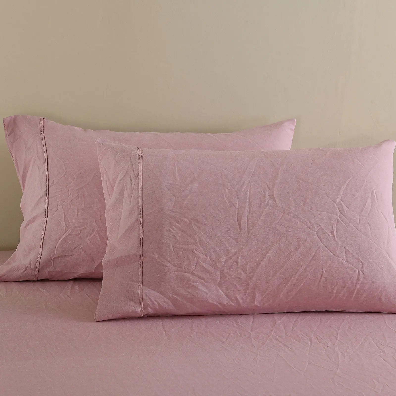 Royal Comfort Flax Linen Blend Sheet Set Bedding Luxury Breathable Ultra Soft Mauve Queen Deals499