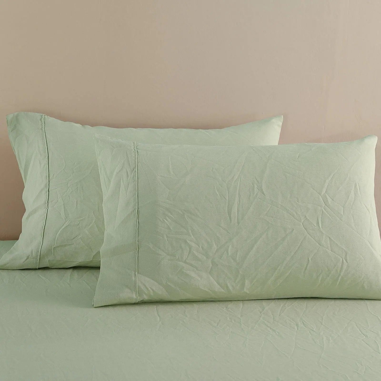 Royal Comfort Flax Linen Blend Sheet Set Bedding Luxury Breathable Ultra Soft Sage Green King Deals499