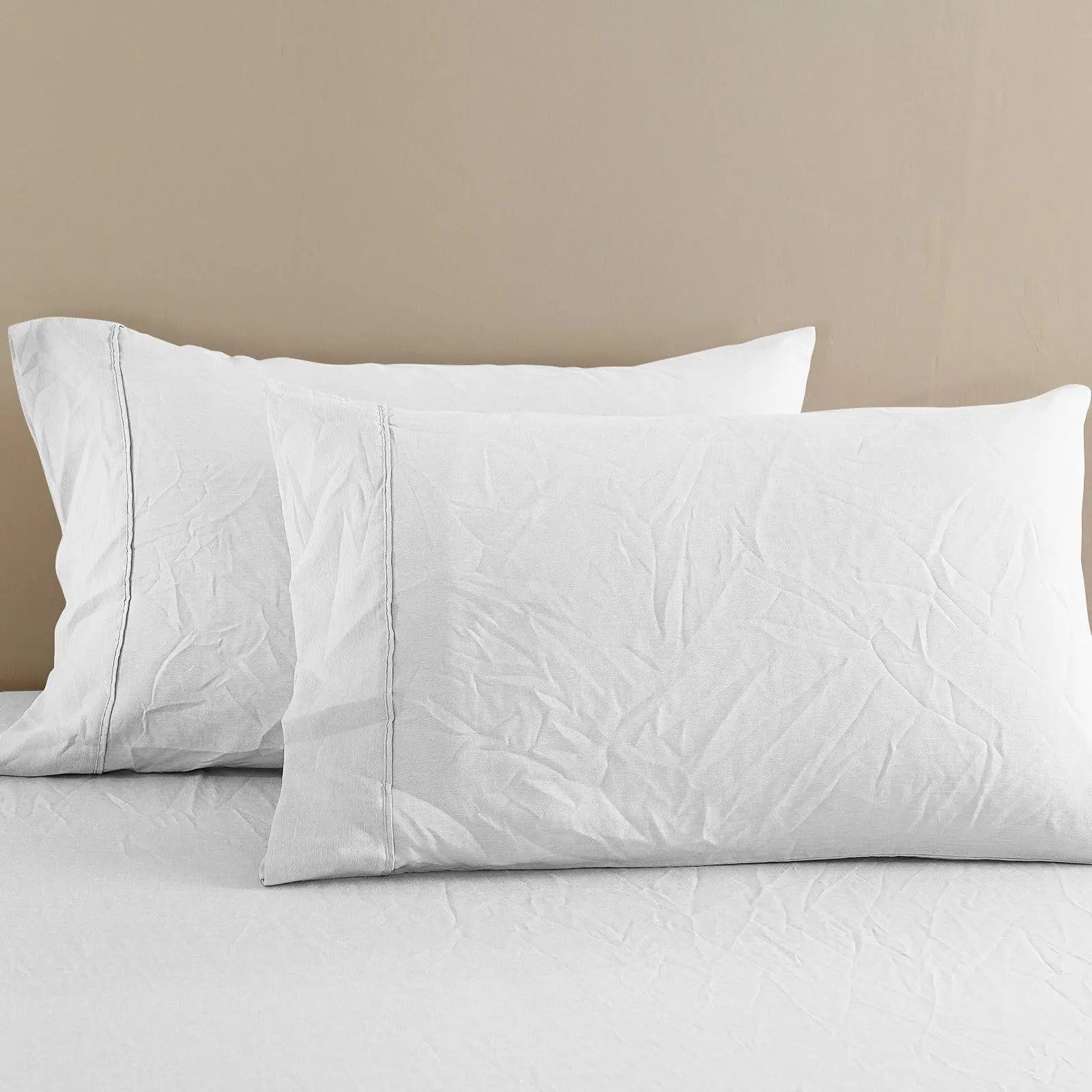 Royal Comfort Flax Linen Blend Sheet Set Bedding Luxury Breathable Ultra Soft White King Deals499