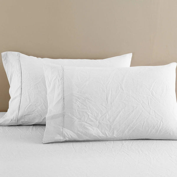 Royal Comfort Flax Linen Blend Sheet Set Bedding Luxury Breathable Ultra Soft White King Deals499