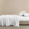 Royal Comfort Flax Linen Blend Sheet Set Bedding Luxury Breathable Ultra Soft White King Deals499