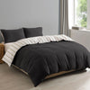 Royal Comfort Hemp Braid Cotton Blend Quilt Cover Set Reverse Stripe Bedding Charcoal Queen Deals499