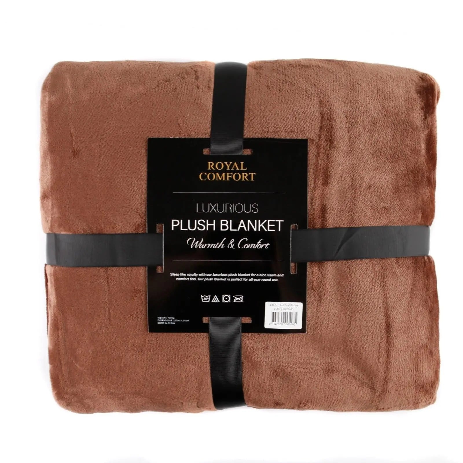 Royal Comfort Plush Blanket Throw Warm Soft Super Soft Large 220cm x 240cm Coffee Deals499