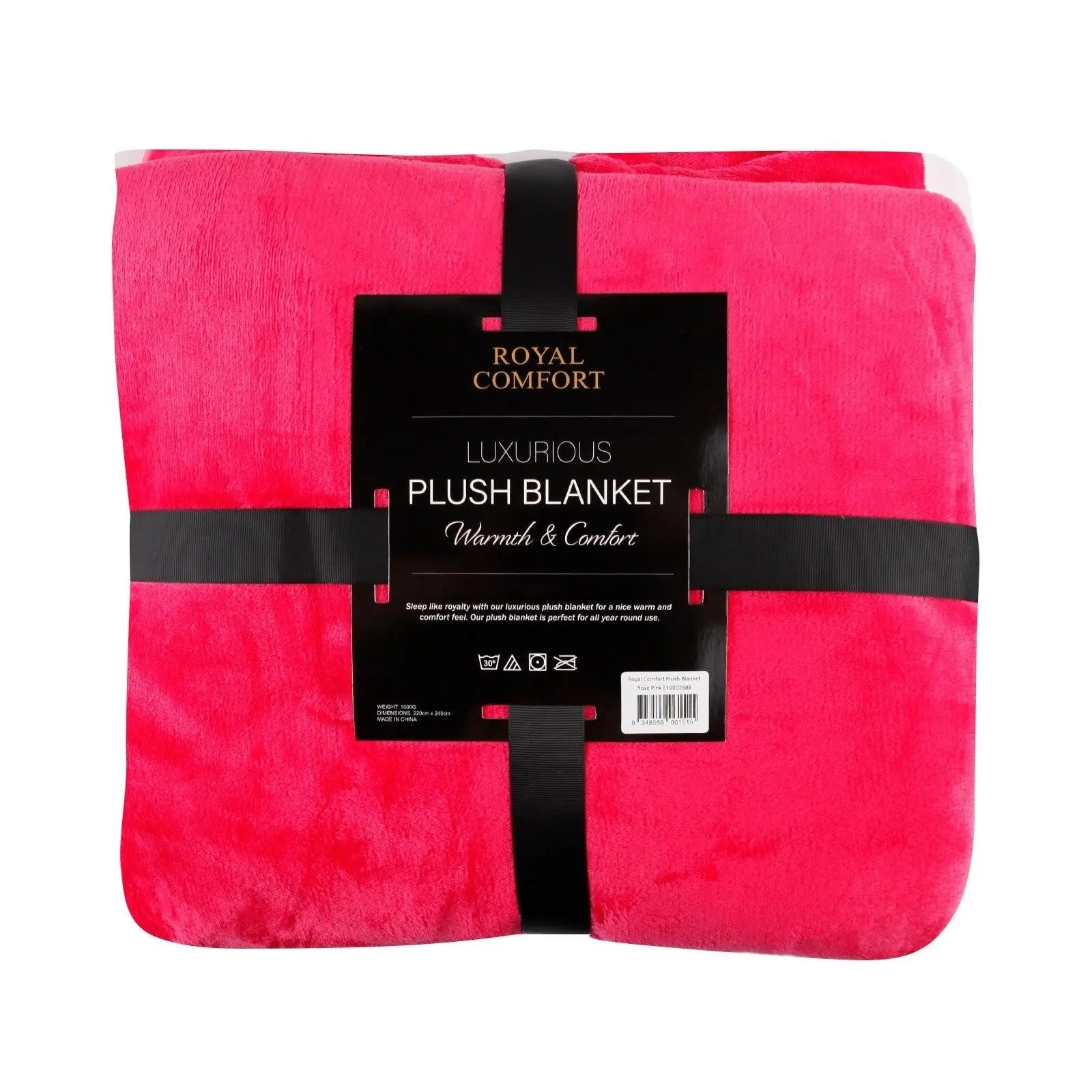 Royal Comfort Plush Blanket Throw Warm Soft Super Soft Large 220cm x 240cm Rose Pink Deals499