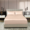 Royal Comfort Satin Sheet Set 3 Piece Fitted Sheet Pillowcase Soft - King - Champagne Pink Deals499