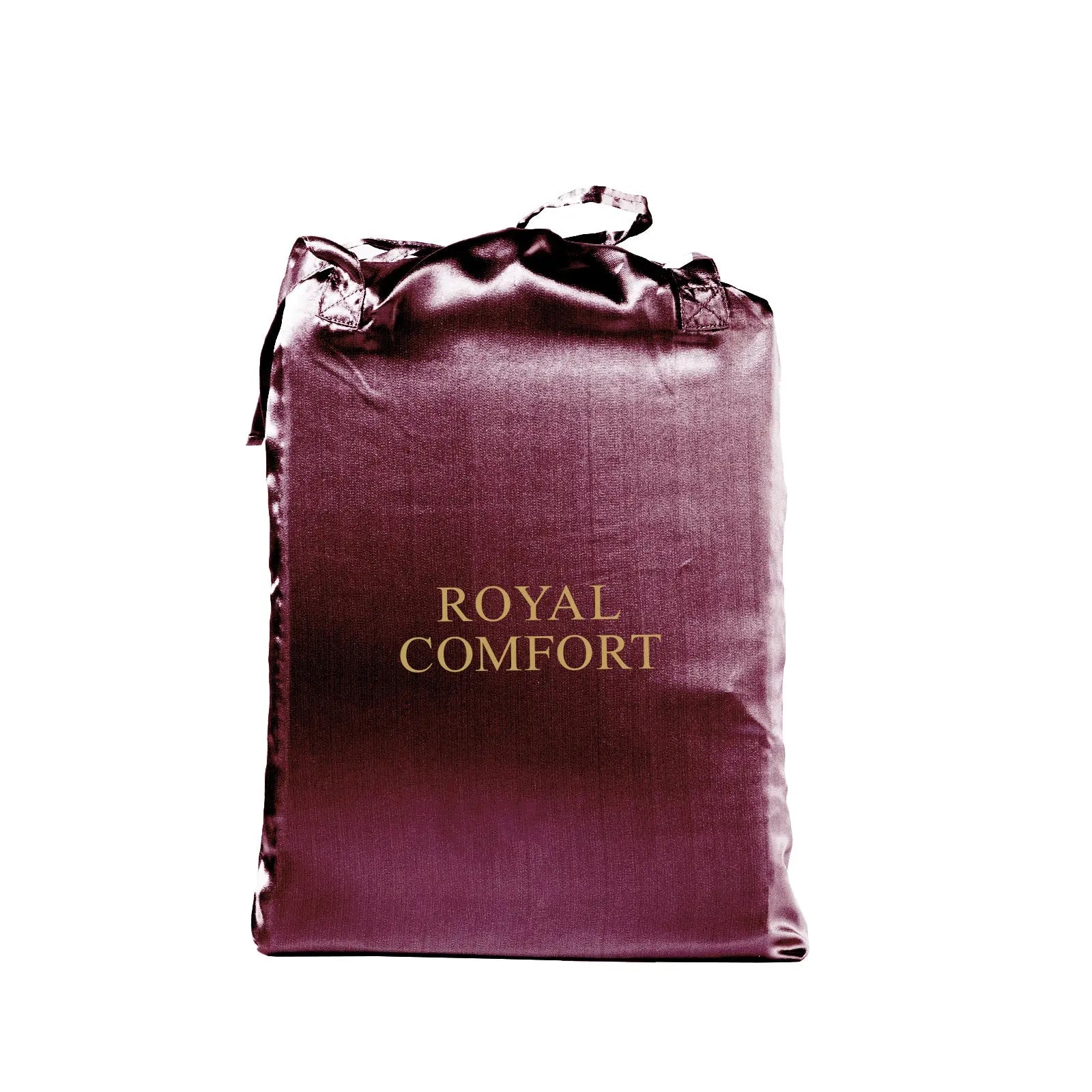 Royal Comfort Satin Sheet Set 3 Piece Fitted Sheet Pillowcase Soft - King - Malaga Wine Deals499