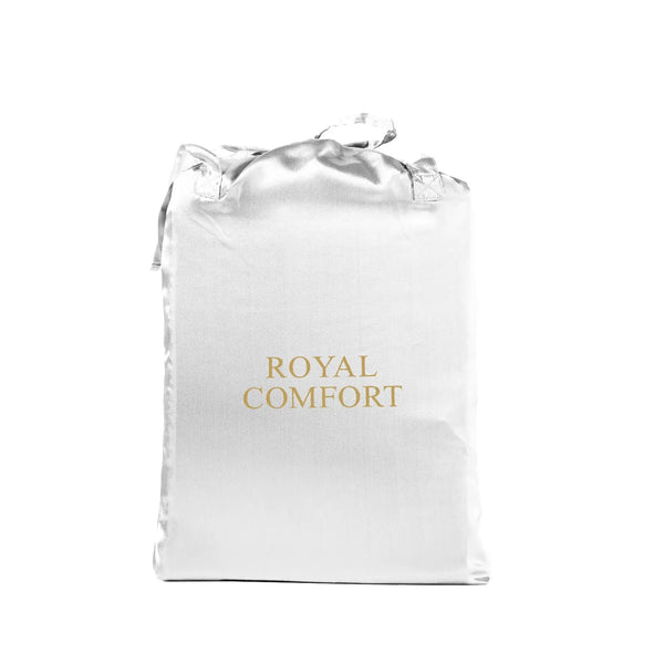 Royal Comfort Satin Sheet Set 3 Piece Fitted Sheet Pillowcase Soft - King - White Deals499