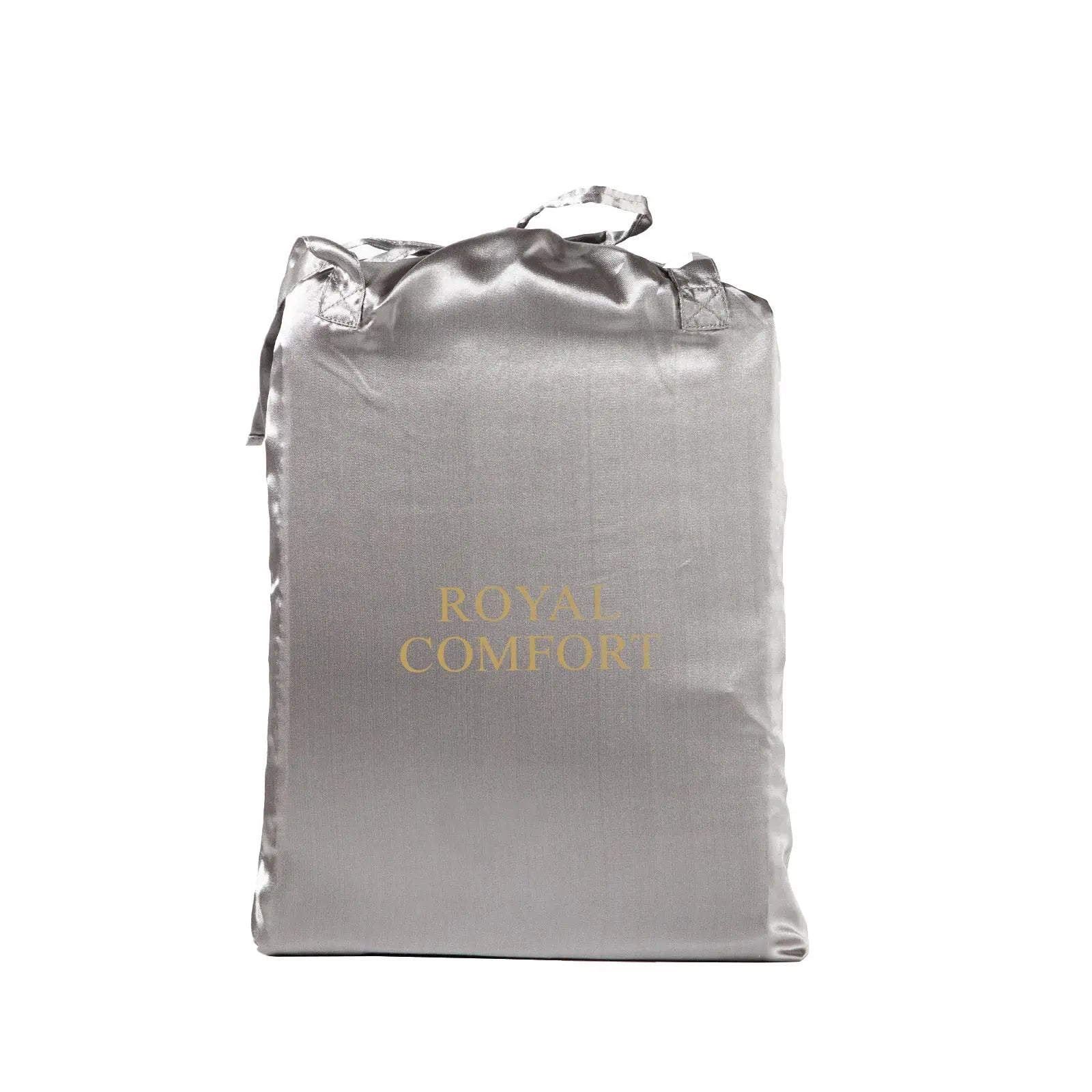 Royal Comfort Satin Sheet Set 3 Piece Fitted Sheet Pillowcase Soft - Queen - Charcoal Deals499