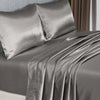 Royal Comfort Satin Sheet Set 4 Piece Fitted Flat Sheet Pillowcases  - King - Charcoal Deals499