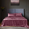 Royal Comfort Satin Sheet Set 4 Piece Fitted Flat Sheet Pillowcases  - Queen - Malaga Wine Deals499