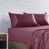 Royal Comfort Satin Sheet Set 4 Piece Fitted Flat Sheet Pillowcases  - Queen - Malaga Wine Deals499