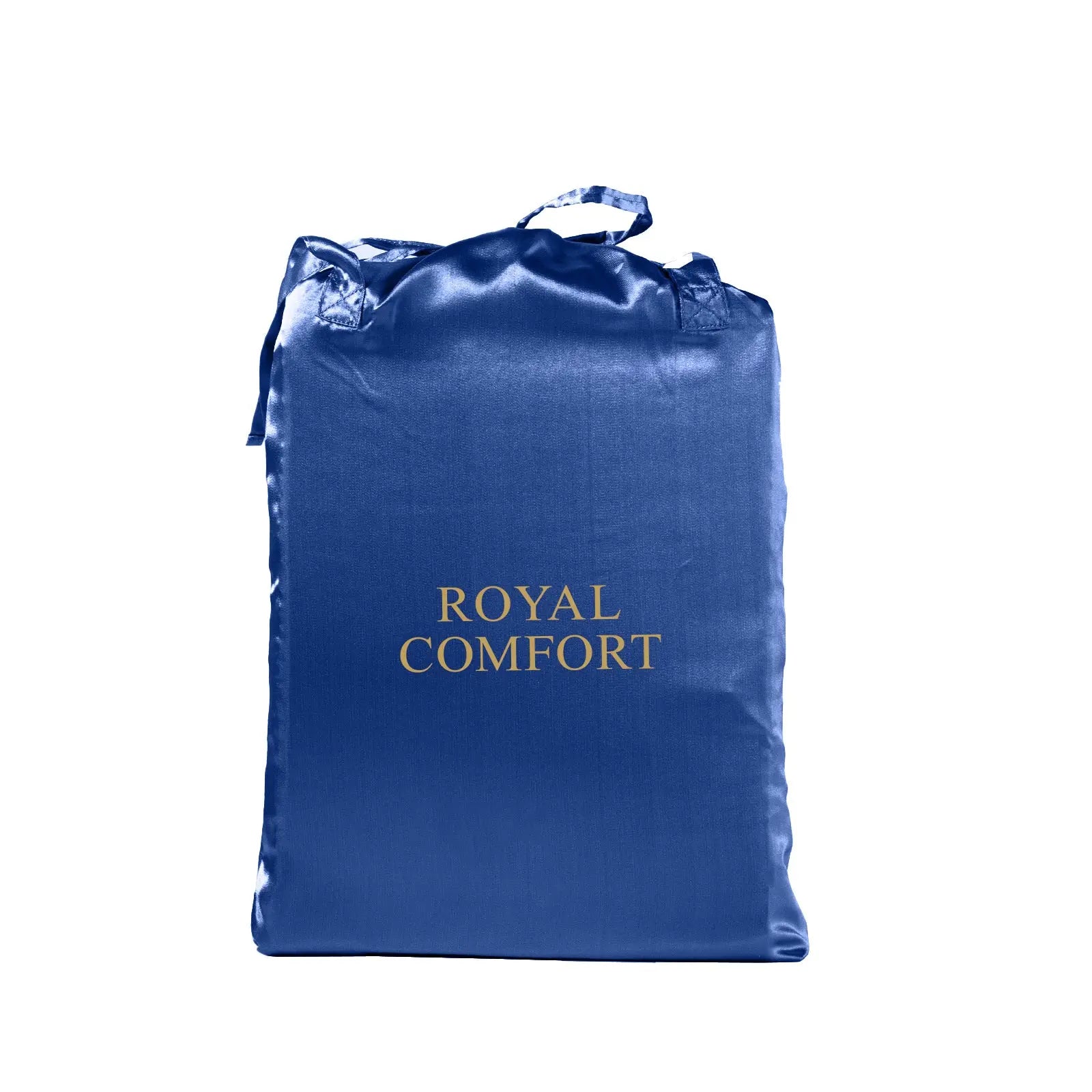Royal Comfort Satin Sheet Set 4 Piece Fitted Flat Sheet Pillowcases - Queen - Navy Blue Deals499
