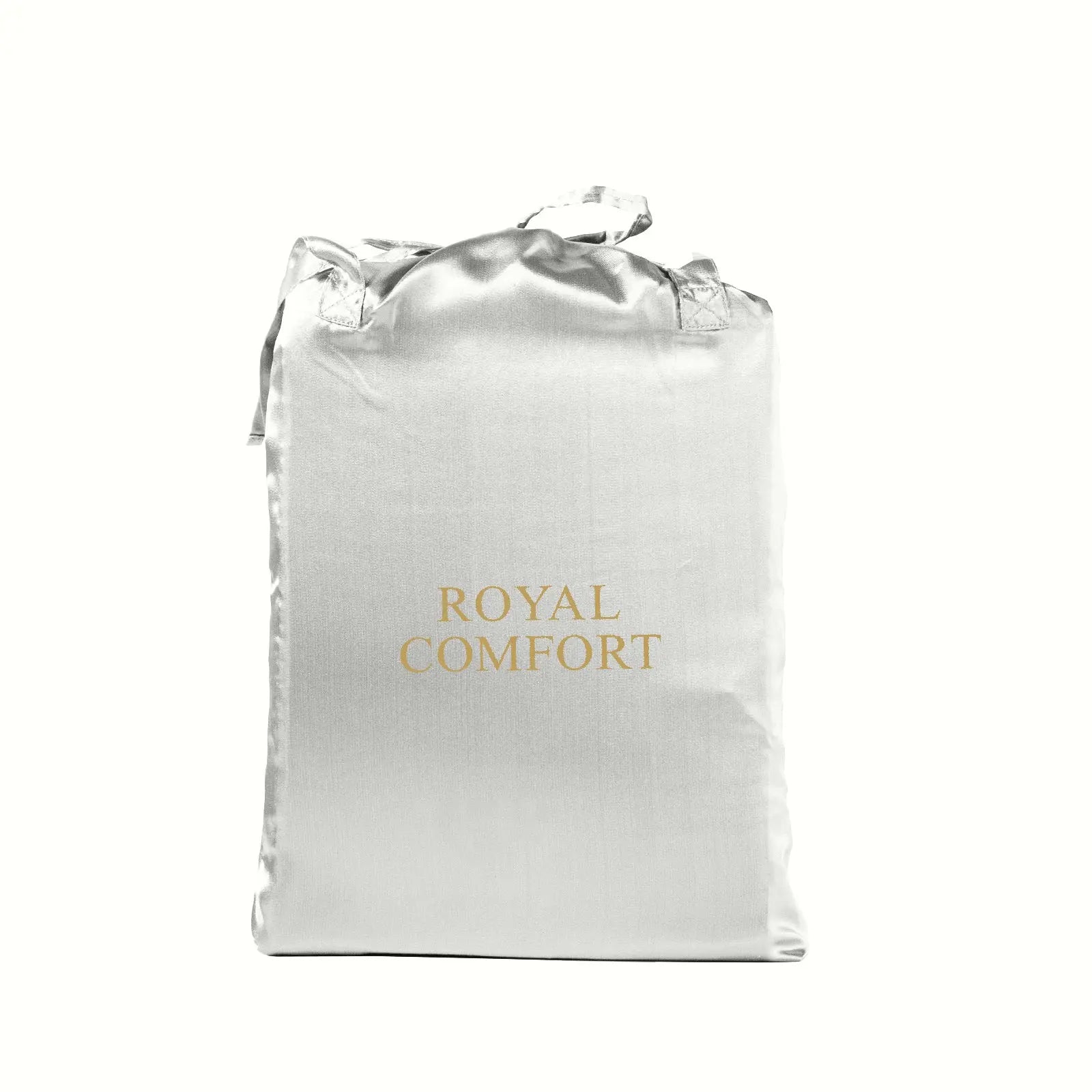 Royal Comfort Satin Sheet Set 4 Piece Fitted Flat Sheet Pillowcases - Queen - Silver Deals499