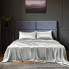 Royal Comfort Satin Sheet Set 4 Piece Fitted Flat Sheet Pillowcases - Queen - Silver Deals499