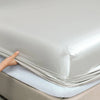 Royal Comfort Satin Sheet Set 4 Piece Fitted Flat Sheet Pillowcases - Queen - Silver Deals499