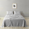 Royal Comfort Stripes Linen Blend Sheet Set Bedding Luxury Breathable Ultra Soft Grey Queen Deals499